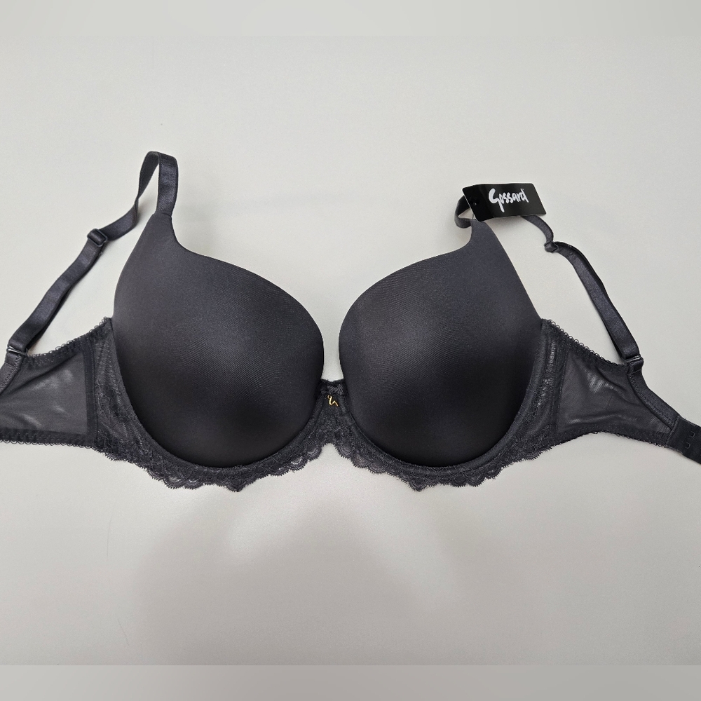 NWT 30G Gossard Superboost Charcoal Lace Trim Bra